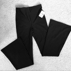 Forever 21 striped black and white flare pants